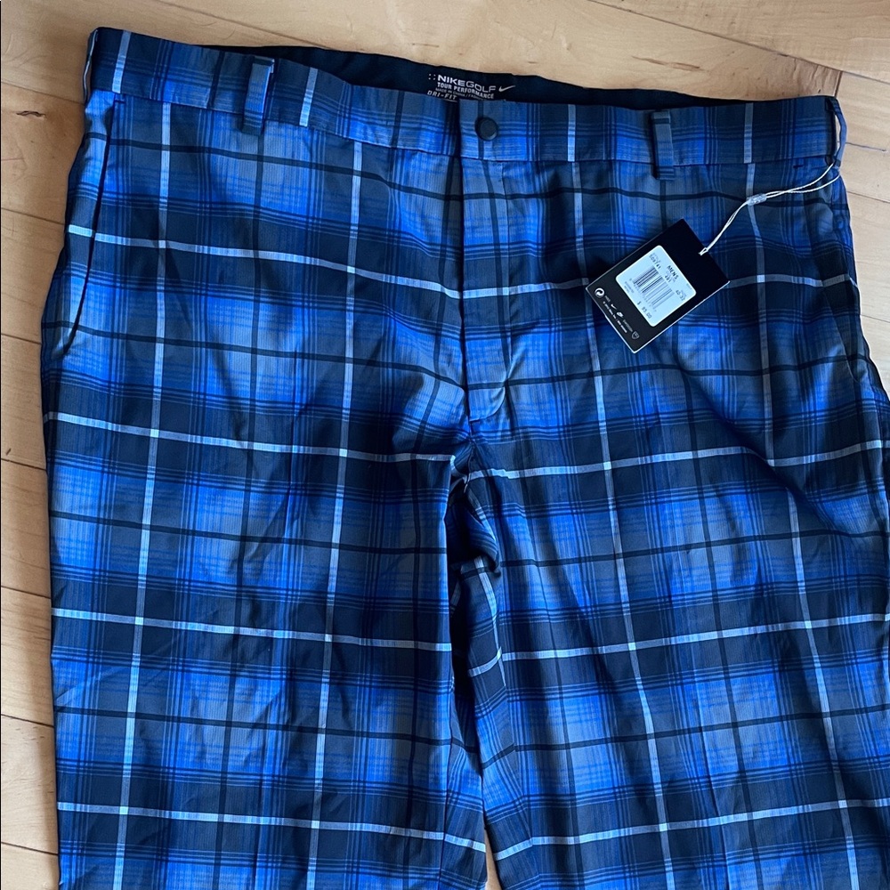 Nike Blue and Black Plaid Pants